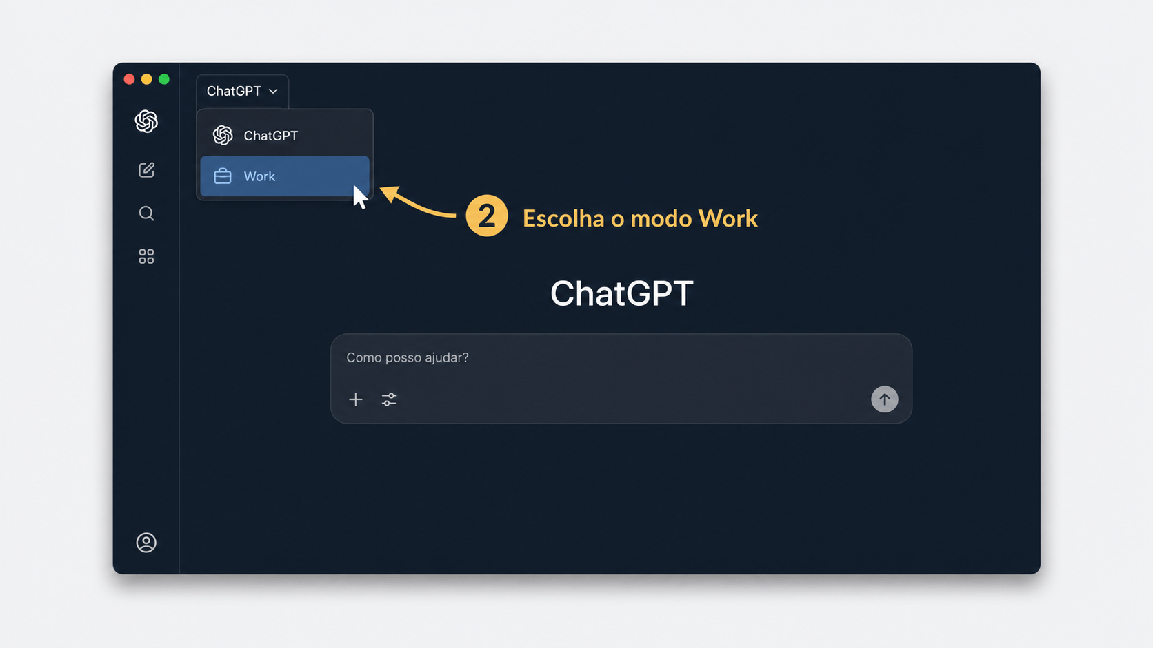 Como ativar o modo Work no aplicativo ChatGPT